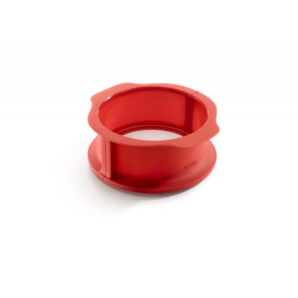Red Duo Lékué mould round with dish 15 cm