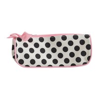 Beige cosmetics bag with polka dots