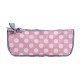 Pink cosmetics bag with polka dots