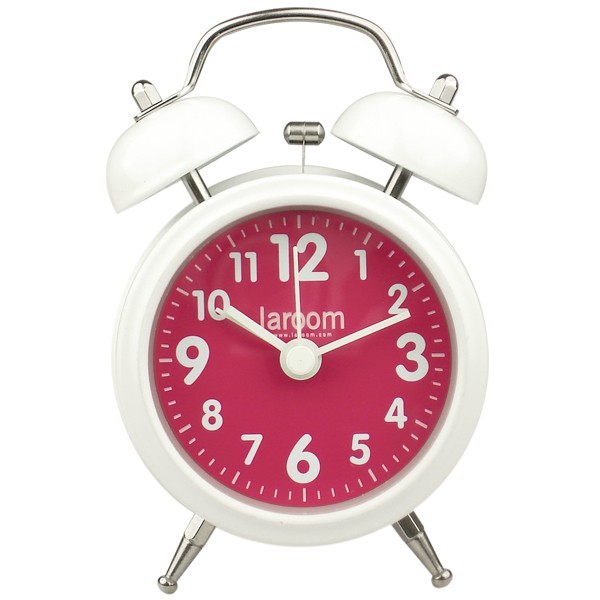 White and fuchsia alarm clock