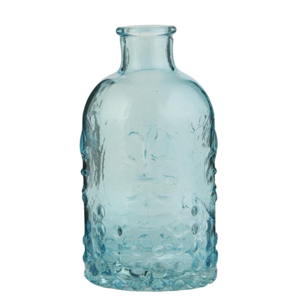 Botella cristal Tallado azul 