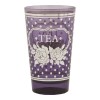 Vaso cristal morado arabesco y lunares plateado "Tea"