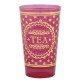 Vaso cristal rosa arabesco y lunares plateado "Tea"