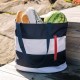 Beach bag blue and white stripes