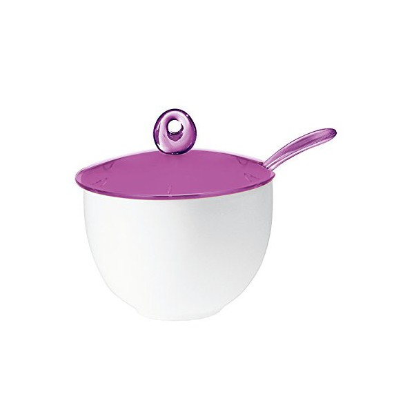Purple Feeling sugar porcelain pot with spoon Guzzini