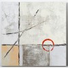 Lienzo cuadro imagen abstracta tonos beige y círculo rojo 60x60 cm 2 modelos