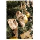 Rollo lazo cinta regalo navidad marrón dorado con copos de nieve 6,3cm x 4 m
