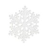 Adorno árbol de Navidad en plástico copo de nieve blanco con purpurina 12cm