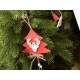 Adorno colgante Navidad en madera rojo y blanco: pino o corazón 10x29cm