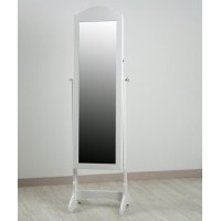 Espejo madera blanco joyero con pie 43x40x160 cm