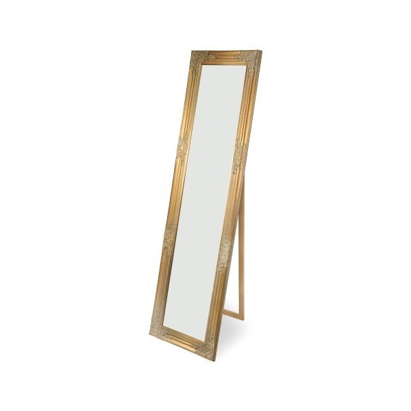 Espejo marco resina dorado envejecido esquinas relieve con soporte 43x163cm