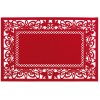Mantel individual rectangular fieltro rojo Ángeles 45x30cm