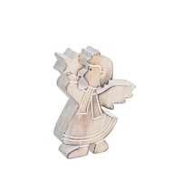 Figura navideña Angel mediano en madera 12x3x15h cm