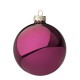 Bola árbol de Navidad cristal lisa violeta brillante 8 cm