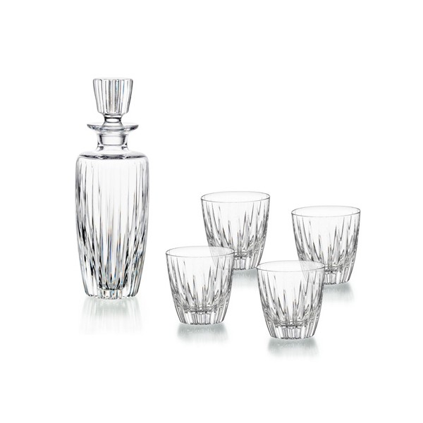 Set of glass for whiskey or liquors 5 pieces bottle + 4 glasses low Olympos Vista Alegre