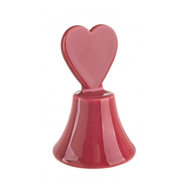 Campanilla cerámica roja Corazón 7x11h cm