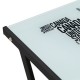 Mesa escritorio cristal templado estampado Countries World blanco y negro 80x50x79cm