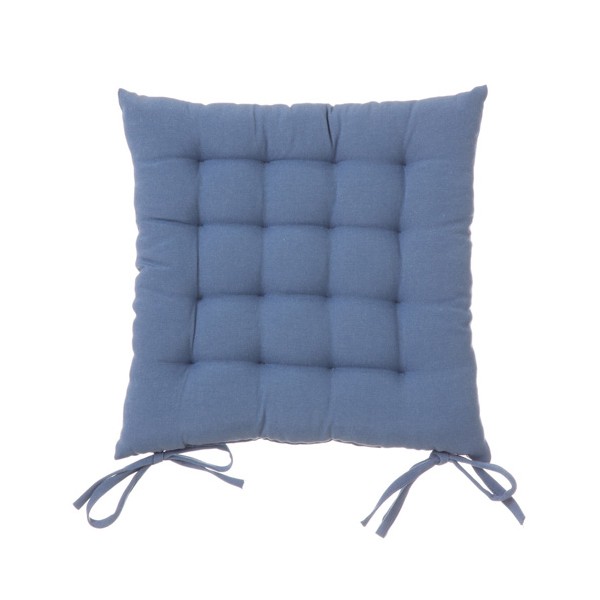 Cojín para silla cuadrado azul 40x40x7 cm