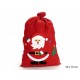 Saco tela para regalos Navidad rojo con Papa Noel 50x70 cm