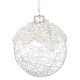 Bola árbol de Navidad cristal transparente con perlas 8 cm