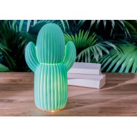 Lámparal sobremesa porcelana cactus verde claro 12x19x30h cm