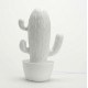 Lámpara porcelana blanca con forma Cactus Acapulco 19x13x29h cm