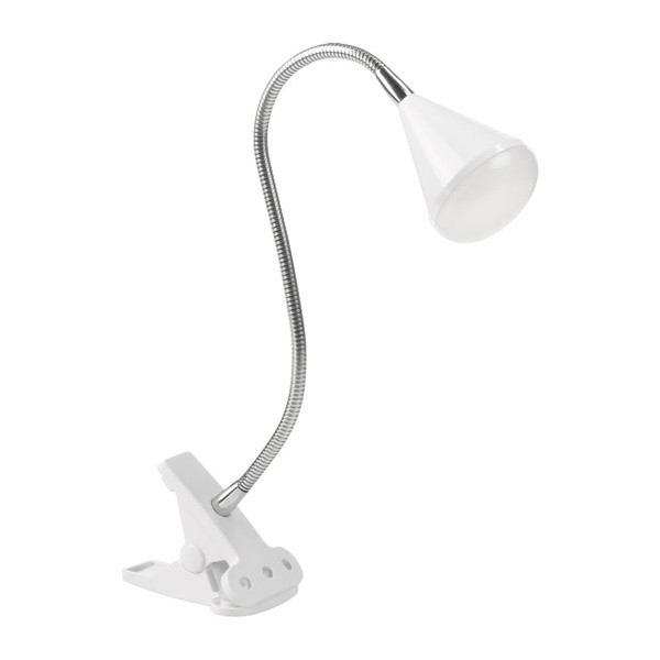 Lámpara de pinza flexo Globe blanca LED 3,2W