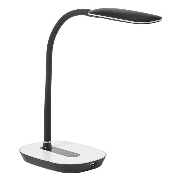 Lámpara de mesa flexo Lena negra y blanca LED 6,5W