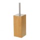 Escobilla baño cuadrado en madera de bambú 10x10x23h cm