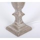 Lámpara pie de madera con pantalla blanca 14xh75 cm