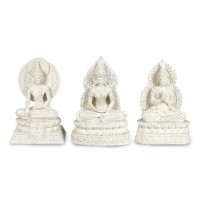 Figura resina Buda en blanco 3 formas 20x14x8,5cm