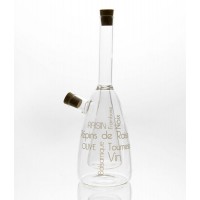 Aceitera vinagrera doble uso cristal letras blancas