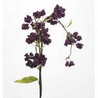 Flor artificial rama Callicarpa bolitas violetas 81h cm