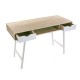 Mesa escritorio mdf color madera 2 cajones y patas en blanco 120x48x76h cm