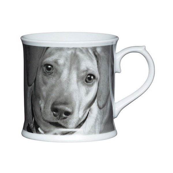 Taza mug con asa porcelana fina decoración perro Dachshund 400ml