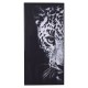 Lienzo cuadro cabeza de leopardo en blanco y negro 117x57 cm