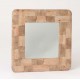Espejo cuadrado marco tablas madera rústica 67x67 cm