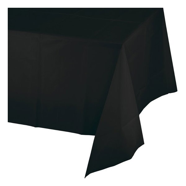 Mantel plástico negro liso Halloween 274x137cm