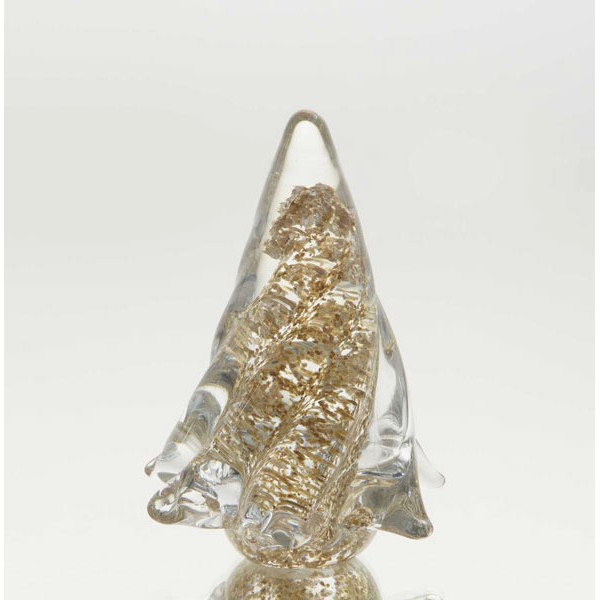 Adorno cristal árbol de navidad dorado pequeño 8x11h cm