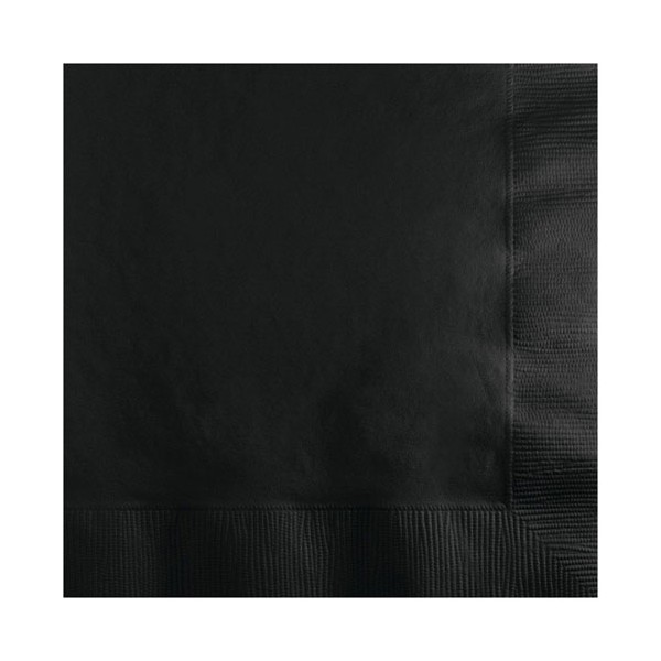 Servilletas de papel cuadradas color negro liso 20 unidades 33x33cm