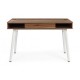 Mesa escritorio con cajón efecto madera oscura y patas blancas Juliette 120x60x76cm