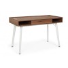 Mesa escritorio con cajón efecto madera oscura y patas blancas Juliette 120x60x76cm