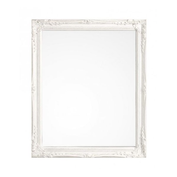 Espejo marco resina color blanco relieve clásico Miro 36x46 cm