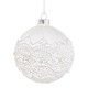 Bola árbol de Navidad cristal blanco decoración encaje y perlas Burano 8cm