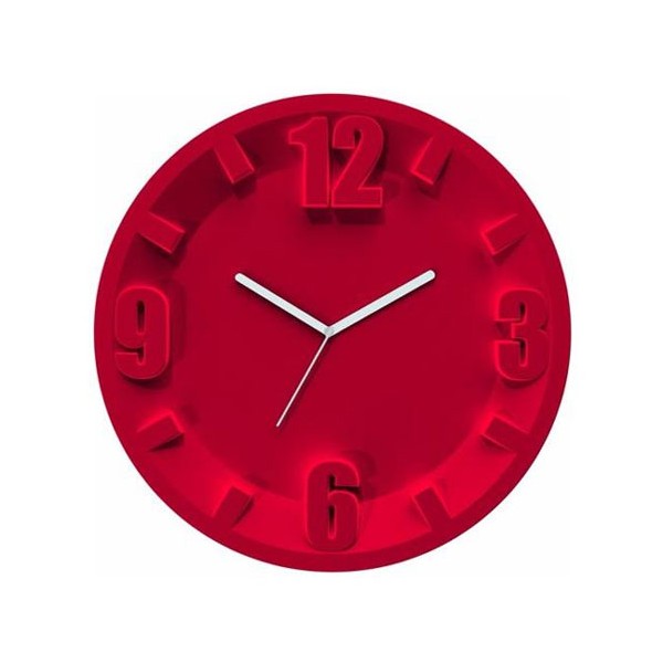 Reloj de pared esfera rojo Orologio 3-6-9-12 Guzzini Ø30 cm