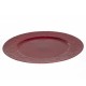 Bajo plato resina redondo rojo borde copos de nieve Flake 33cm