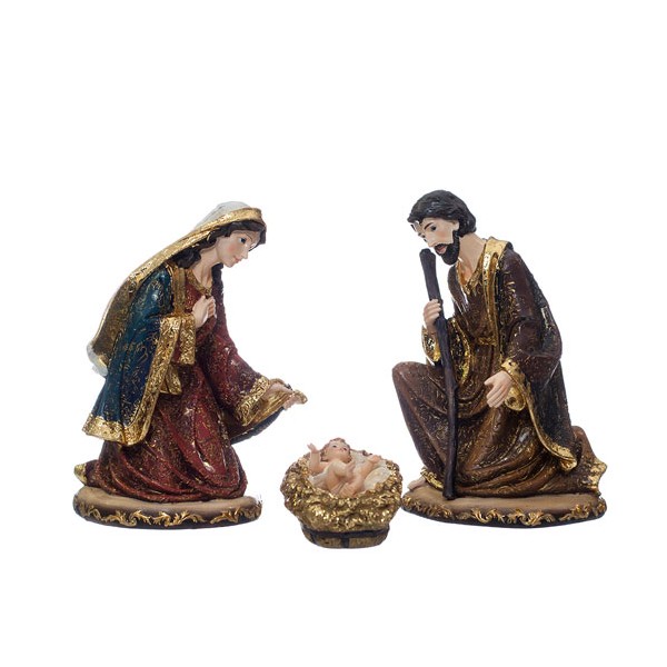 Belén navideño Misterio resina set de 3 figuras clásicas 19h cm