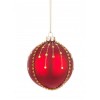 Bola árbol de Navidad cristal rojo con decoración piedras doradas 8cm