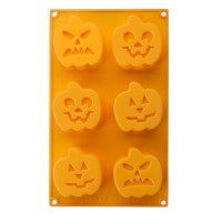 Molde silicona mini bizcochos calabazas Halloween Ibili