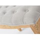 Pie de cama clásico patas madera tallada y capitone gris 114x38xh47cm